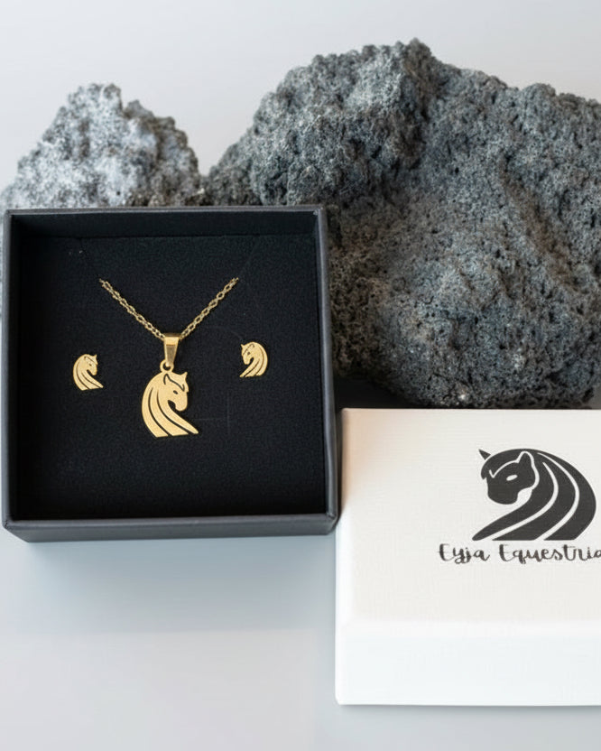 Hálsmen & eyrnalokkar sett Eyja Equestrian