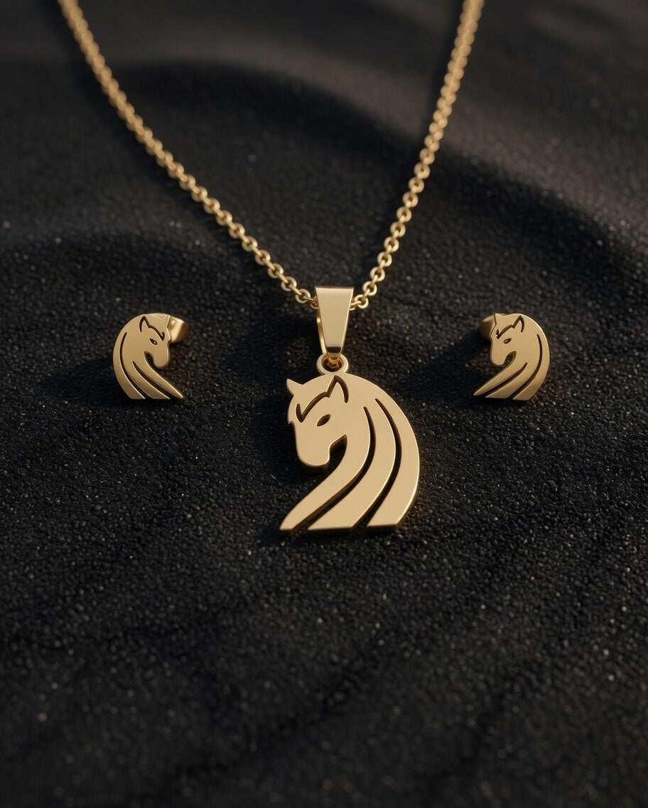 Hálsmen & eyrnalokkar sett Eyja Equestrian
