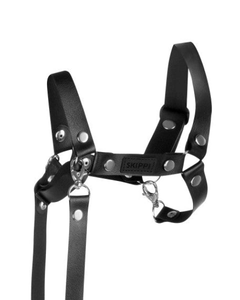 Múll & taumur fyrir Hobby Hesta úr PVC leðri - svart