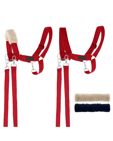 Múll & taumur fyrir Hobby Hesta - rautt með flís