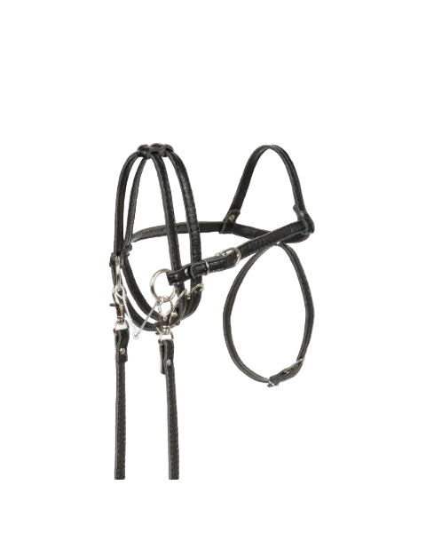 Múll & taumur fyrir Hobby Hesta úr PVC leðri - svart