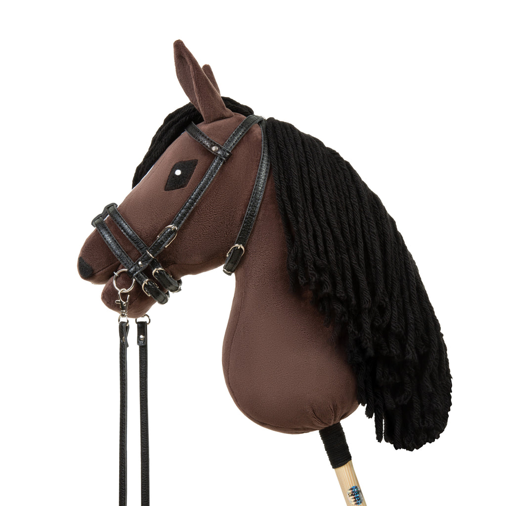 Múll & taumur fyrir Hobby Hesta úr PVC leðri - svart