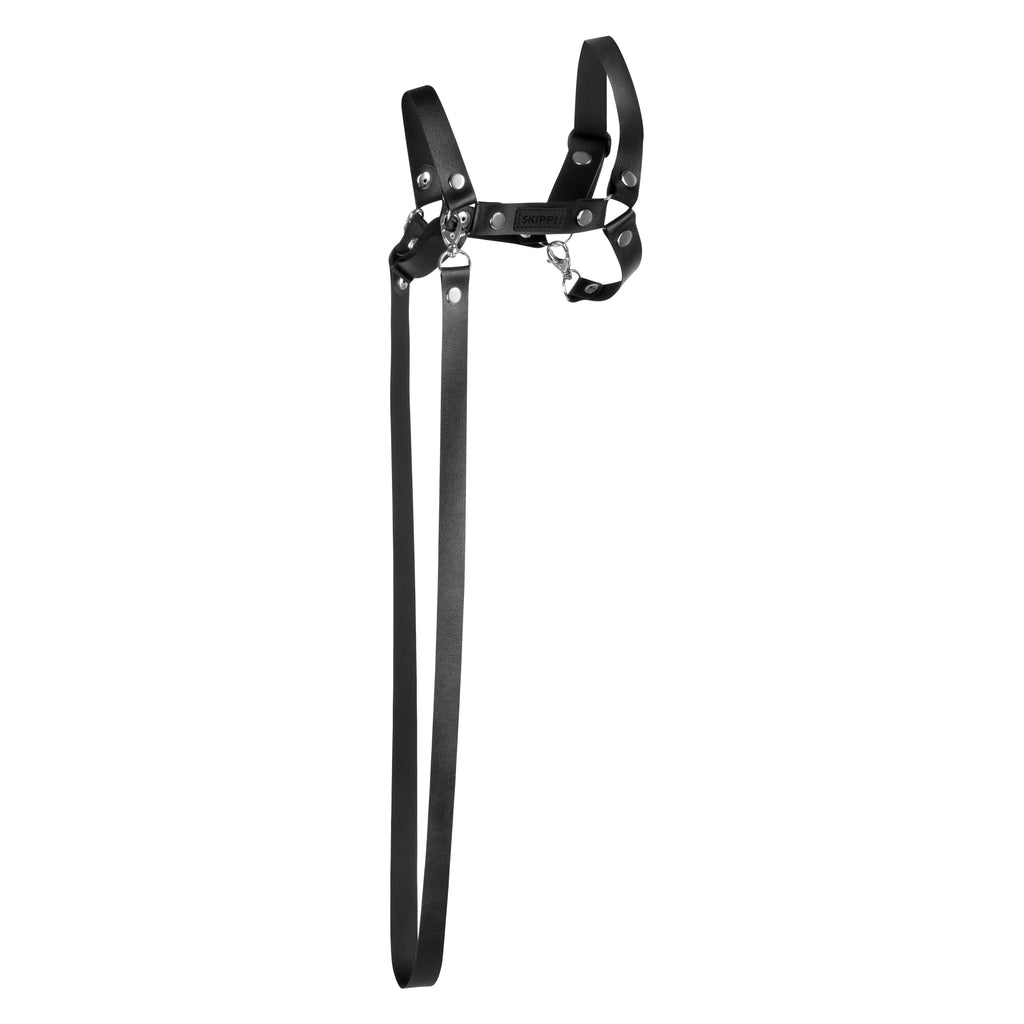 Múll & taumur fyrir Hobby Hesta úr PVC leðri - svart
