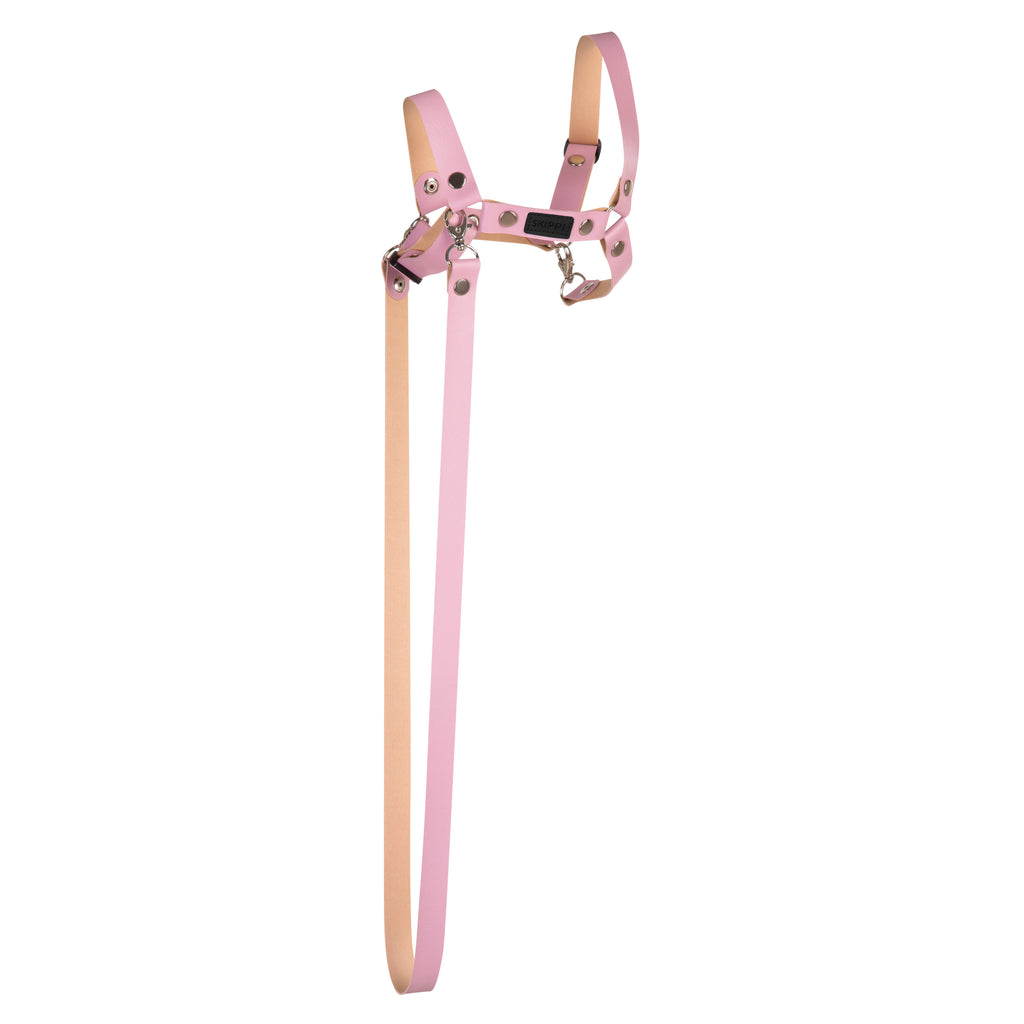 Múll & taumur fyrir Hobby Hesta úr PVC leðri - bleikt