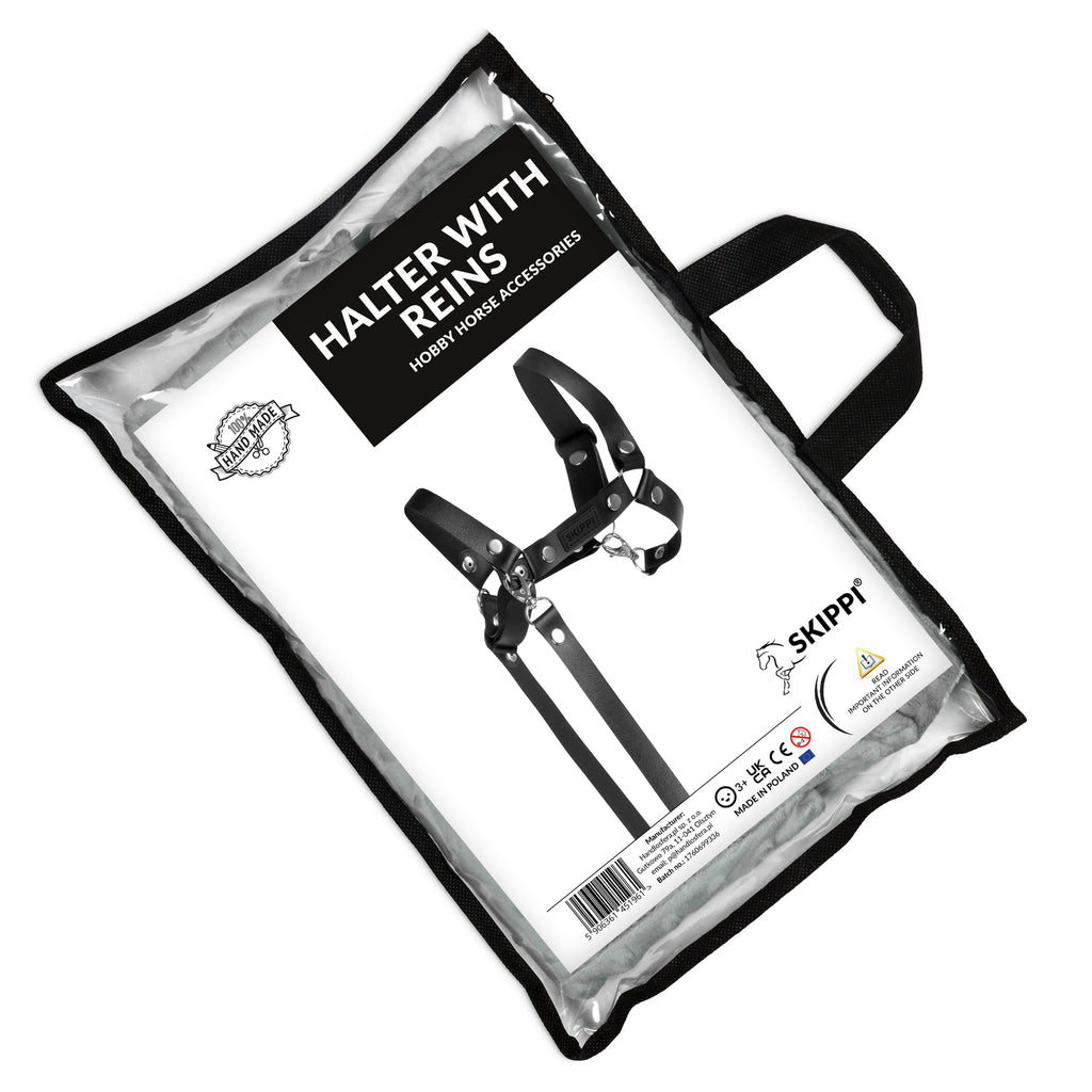 Múll & taumur fyrir Hobby Hesta úr PVC leðri - svart