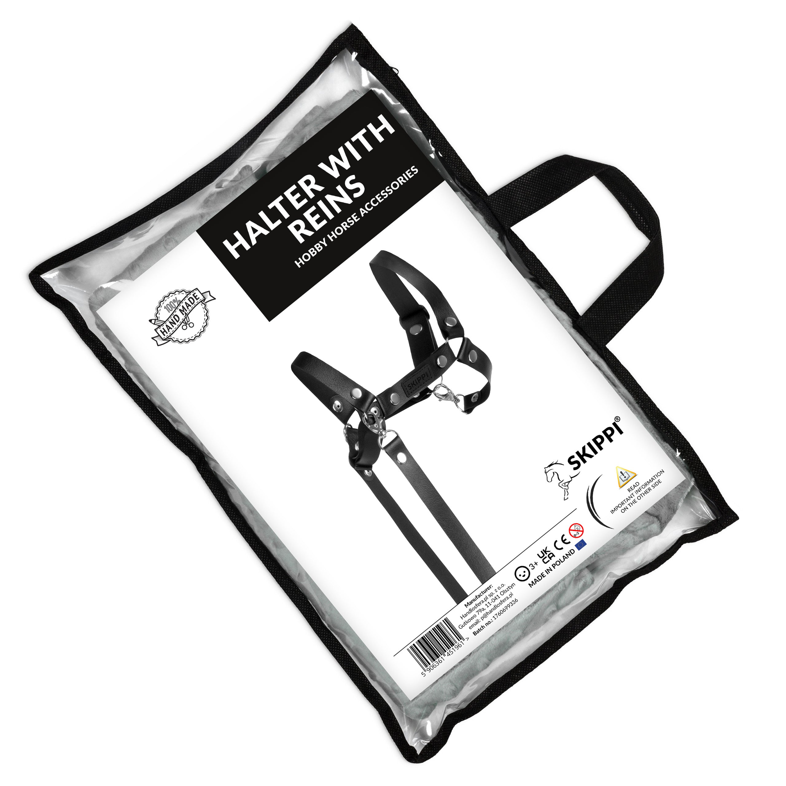 Múll & taumur fyrir Hobby Hesta úr PVC leðri - svart