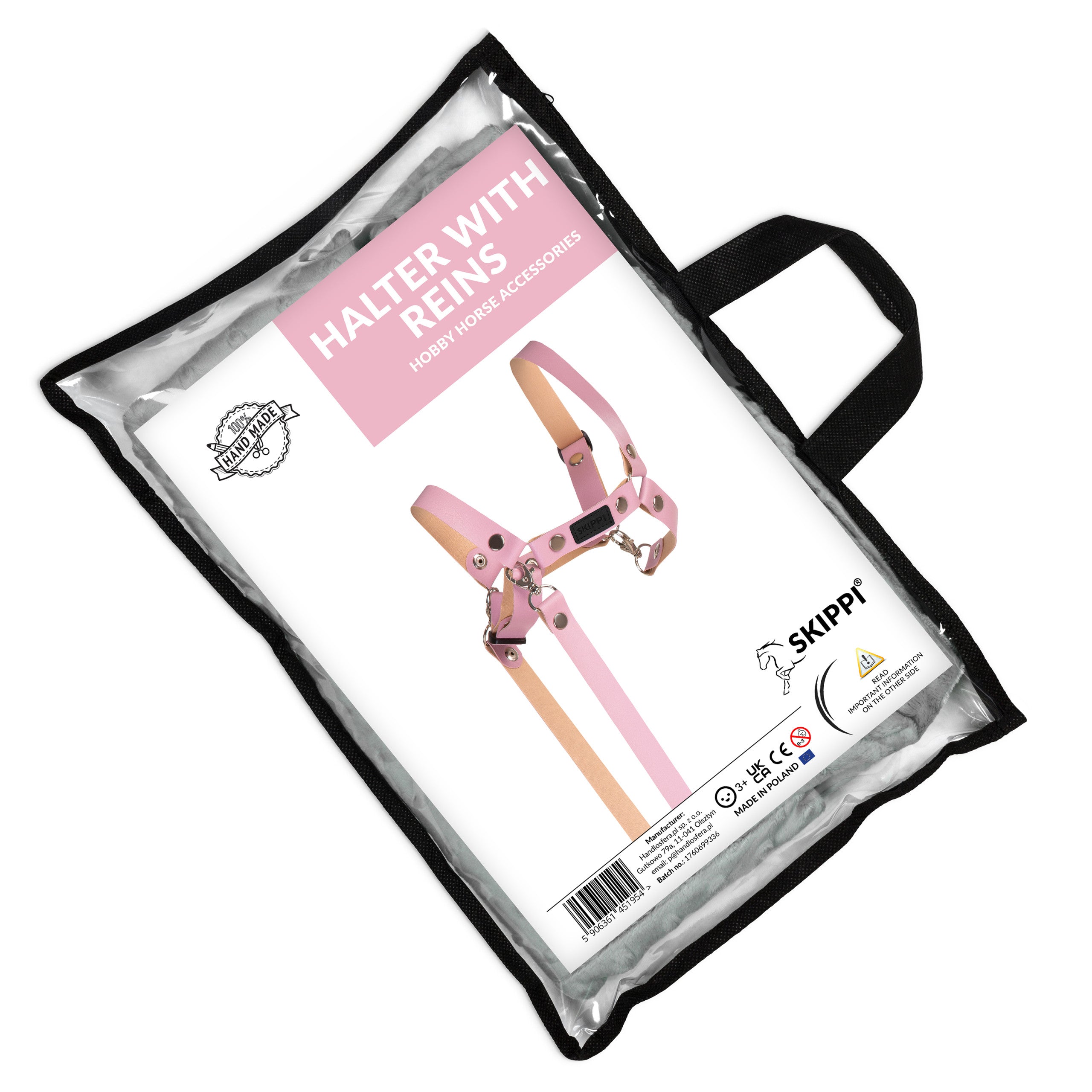 Múll & taumur fyrir Hobby Hesta úr PVC leðri - bleikt