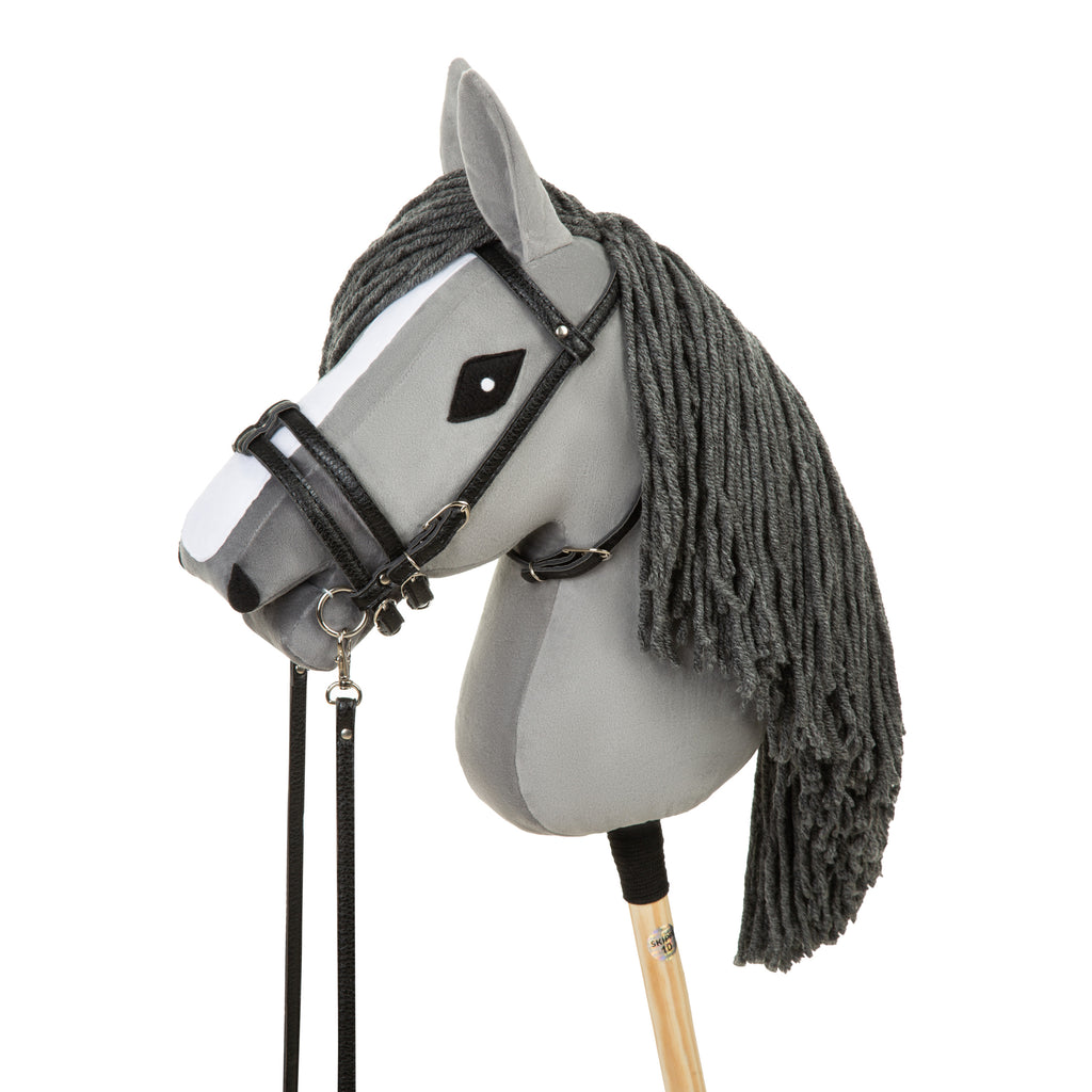 Múll & taumur fyrir Hobby Hesta úr PVC leðri - svart